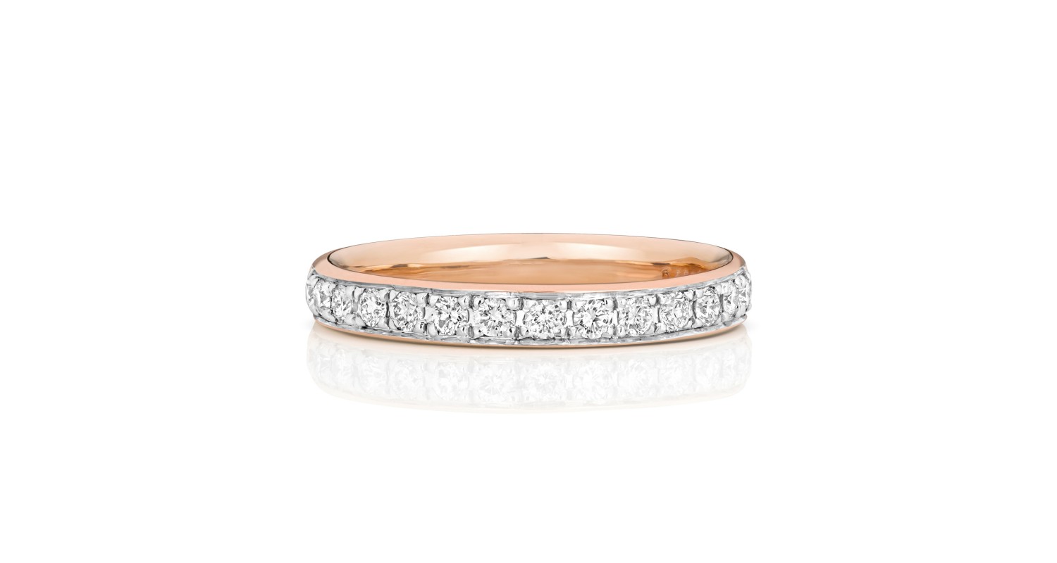 9ct Rose Gold Diamond Half-Eternity Ring